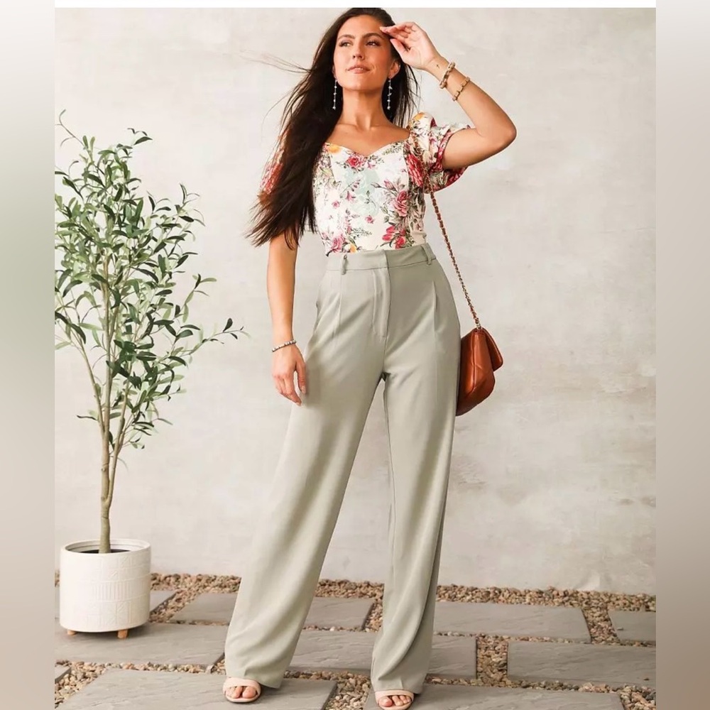 Shinestar green gray boyfriend trouser pants